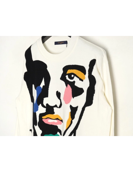 Louis Vuitton portrait jacquard knit sweater,Cheap Replica Reps Louis Vuitton