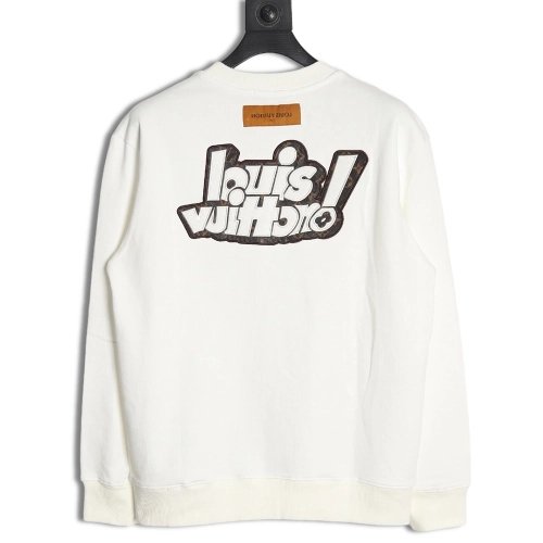 Louis Vuitton lettering embroidered sweatshirt,Cheap Replica Reps Louis Vuitton