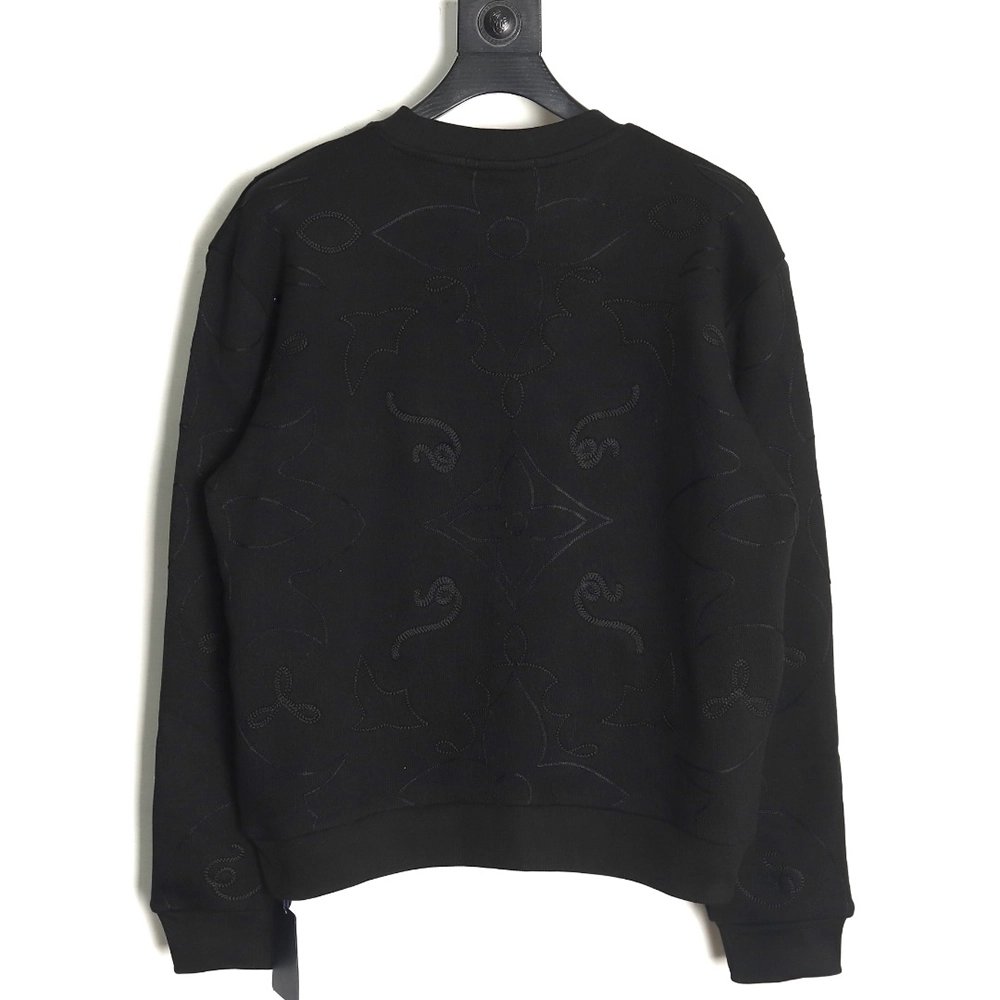 Louis Vuitton Intarsia Embroidery Crew Neck Sweatshirt,Cheap Replica Reps Louis Vuitton