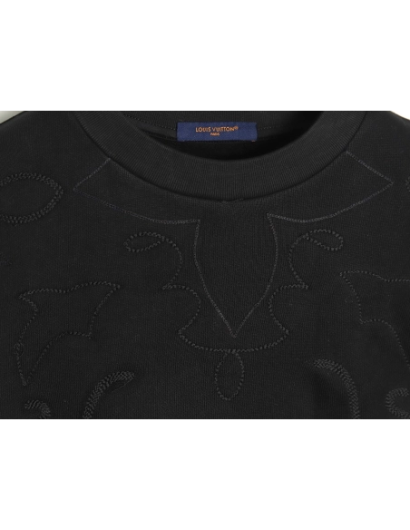 Louis Vuitton Intarsia Embroidery Crew Neck Sweatshirt,Cheap Replica Reps Louis Vuitton