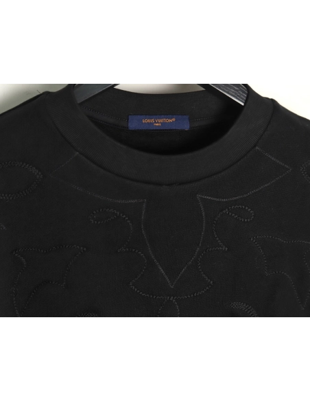Louis Vuitton Intarsia Embroidery Crew Neck Sweatshirt,Cheap Replica Reps Louis Vuitton