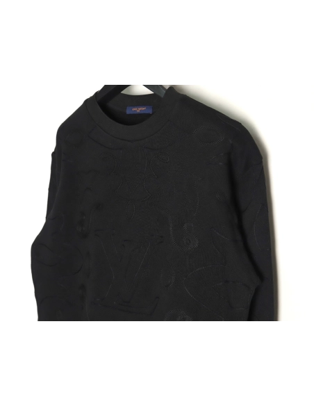 Louis Vuitton Intarsia Embroidery Crew Neck Sweatshirt,Cheap Replica Reps Louis Vuitton