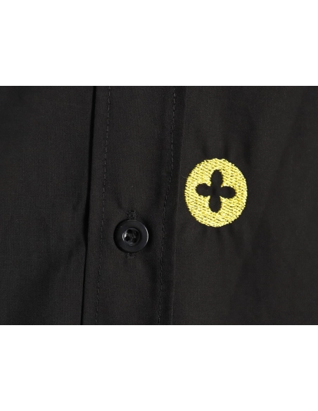 Louis Vuitton Colorful Monogram Embroidered Denim Pocket Shirt TSK1,Cheap Replica Reps Louis Vuitton