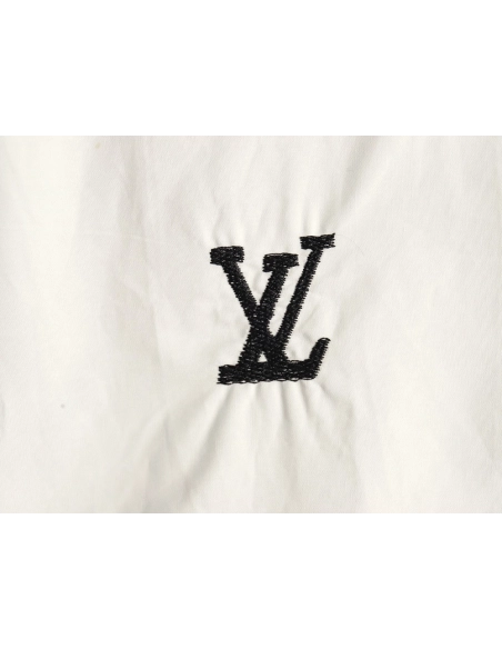 Louis Vuitton Colorful Monogram Embroidered Denim Pocket Shirt,Cheap Replica Reps Louis Vuitton