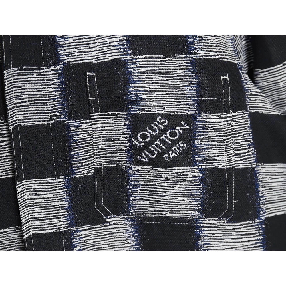 Louis Vuitton Checkerboard Long Sleeve Shirt Jacket,Cheap Replica Reps Louis Vuitton