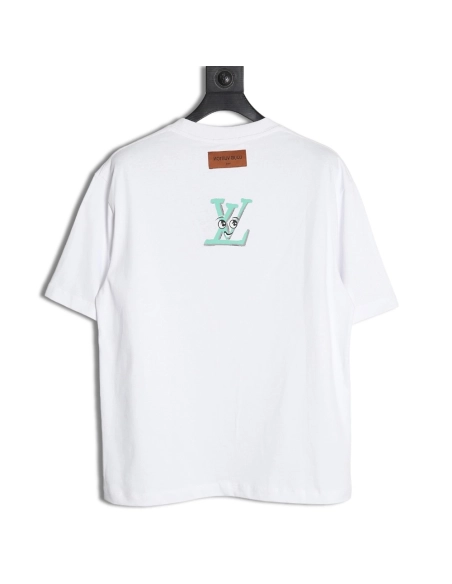 Louis Vuitton face sketch print short sleeves,Cheap Replica Reps Louis Vuitton