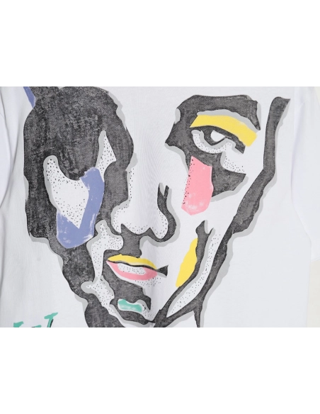 Louis Vuitton face sketch print short sleeves,Cheap Replica Reps Louis Vuitton