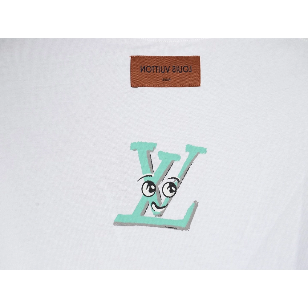 Louis Vuitton face sketch print short sleeves,Cheap Replica Reps Louis Vuitton