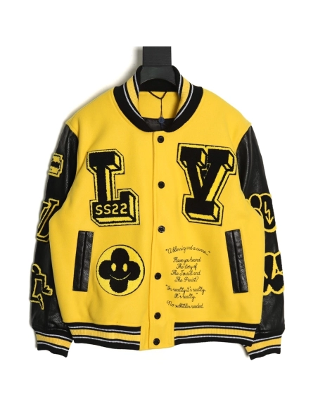 Louis vuitton baseball jacket with lettering logo TSK3,Cheap Replica Reps Louis Vuitton