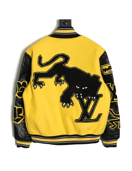 Louis vuitton baseball jacket with lettering logo TSK3,Cheap Replica Reps Louis Vuitton