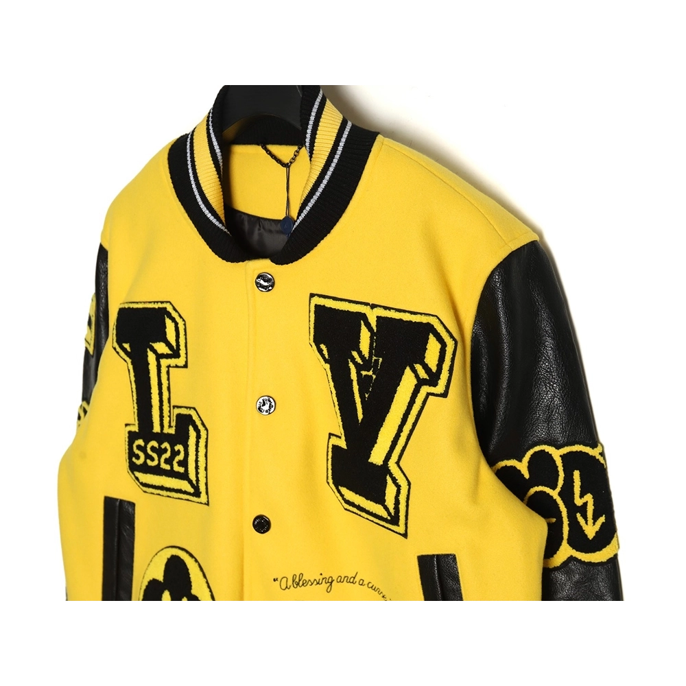 Louis vuitton baseball jacket with lettering logo TSK3,Cheap Replica Reps Louis Vuitton