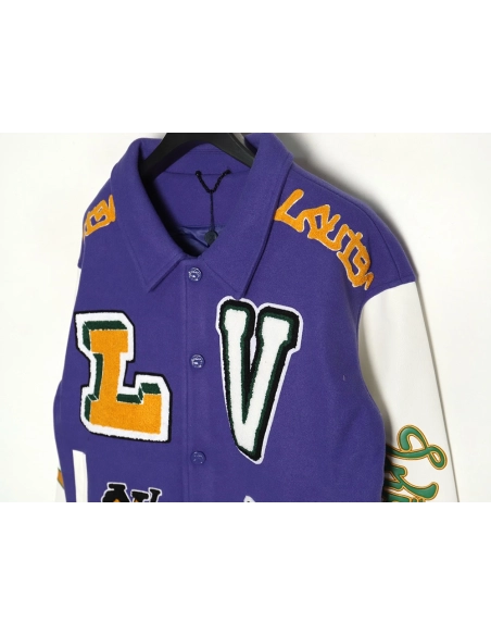 Louis vuitton baseball jacket with lettering logo TSK2,Cheap Replica Reps Louis Vuitton