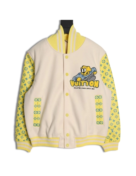 Louis vuitton baseball jacket with lettering logo TSK1,Cheap Replica Reps Louis Vuitton