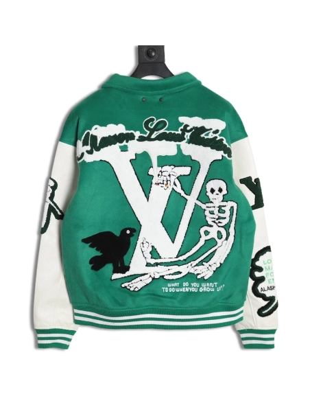 Louis vuitton The Wizard of Oz wool and leather baseball jacket,Cheap Replica Reps Louis Vuitton