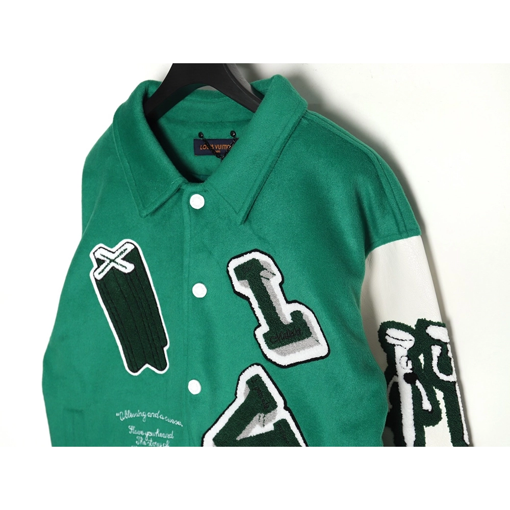 Louis vuitton The Wizard of Oz wool and leather baseball jacket,Cheap Replica Reps Louis Vuitton