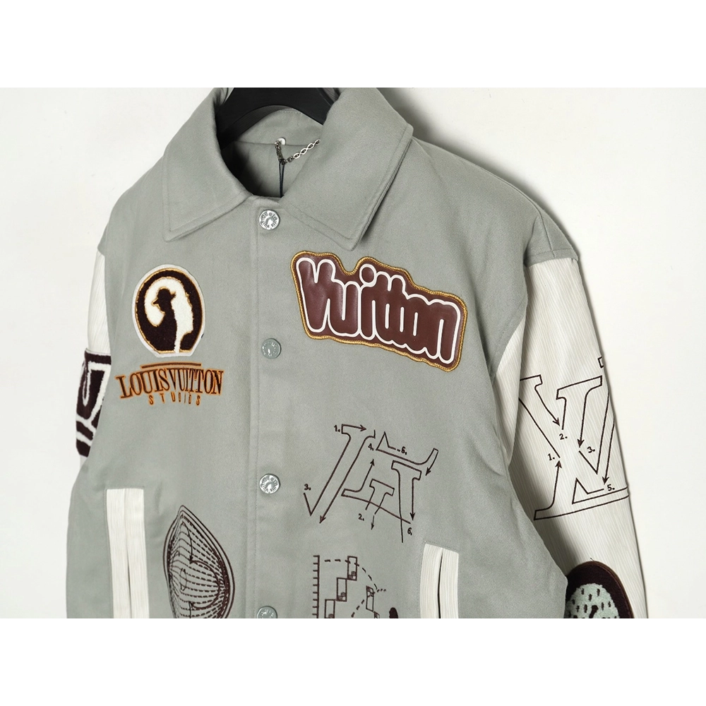 Louis vuitton devils eye geometric heavy embroidery baseball jacket,Cheap Replica Reps Louis Vuitton