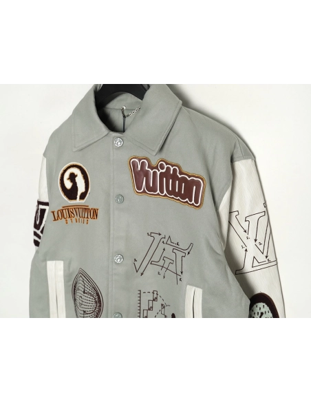 Louis vuitton devils eye geometric heavy embroidery baseball jacket,Cheap Replica Reps Louis Vuitton