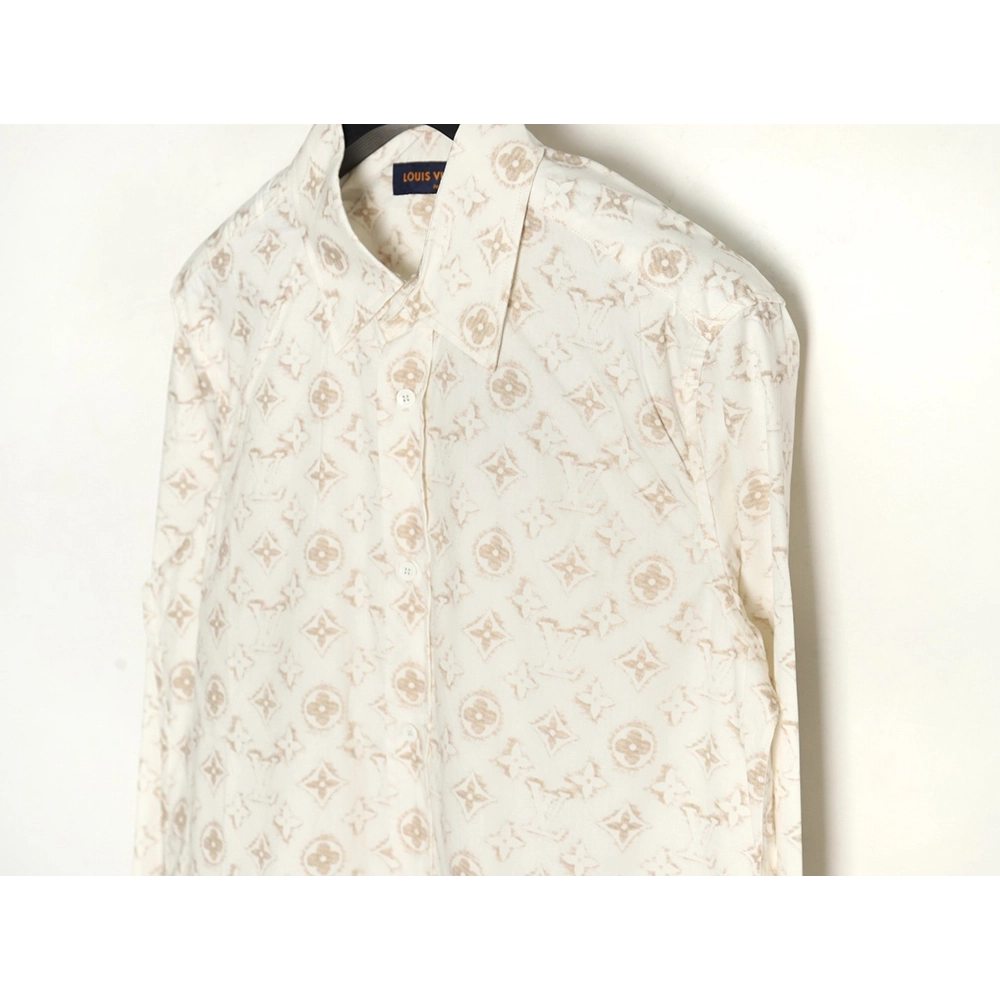 Louis Vuitton Gold Print Shirt SXL,Cheap Replica Reps Louis Vuitton