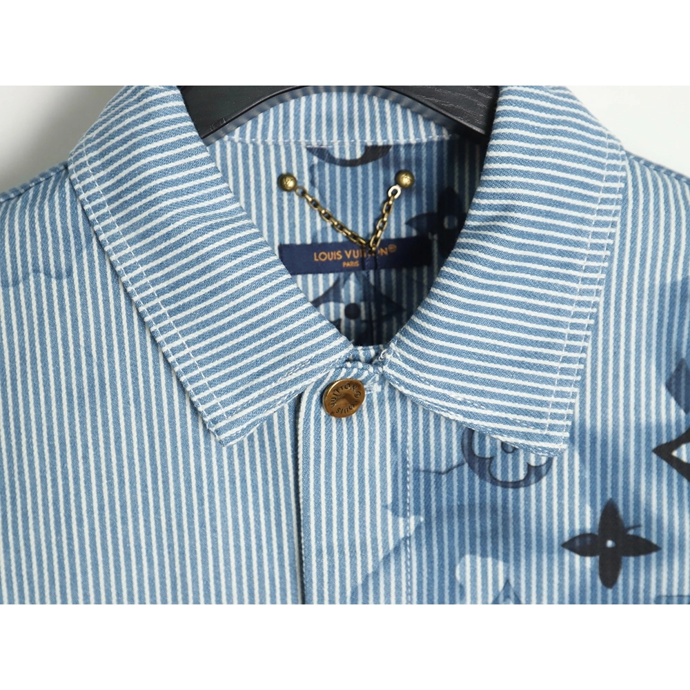 Louis vuitton blue ink monogram denim shirt jacket SXL,Cheap Replica Reps Louis Vuitton