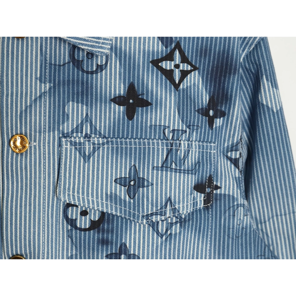 Louis vuitton blue ink monogram denim shirt jacket SXL,Cheap Replica Reps Louis Vuitton