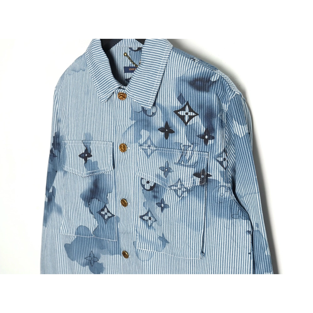 Louis vuitton blue ink monogram denim shirt jacket SXL,Cheap Replica Reps Louis Vuitton