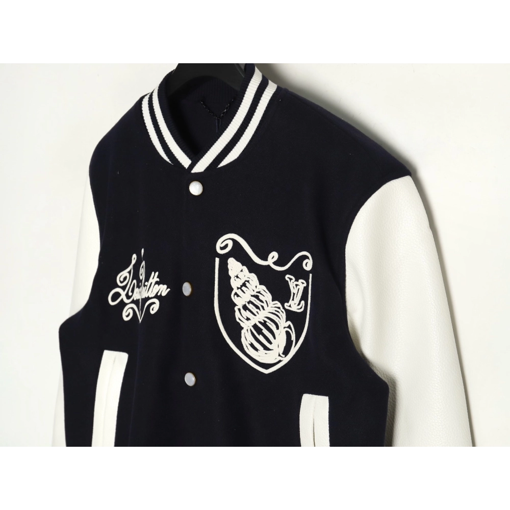 Louis Vuitton conch embroidered logo baseball jacket SXL,Cheap Replica Reps Louis Vuitton