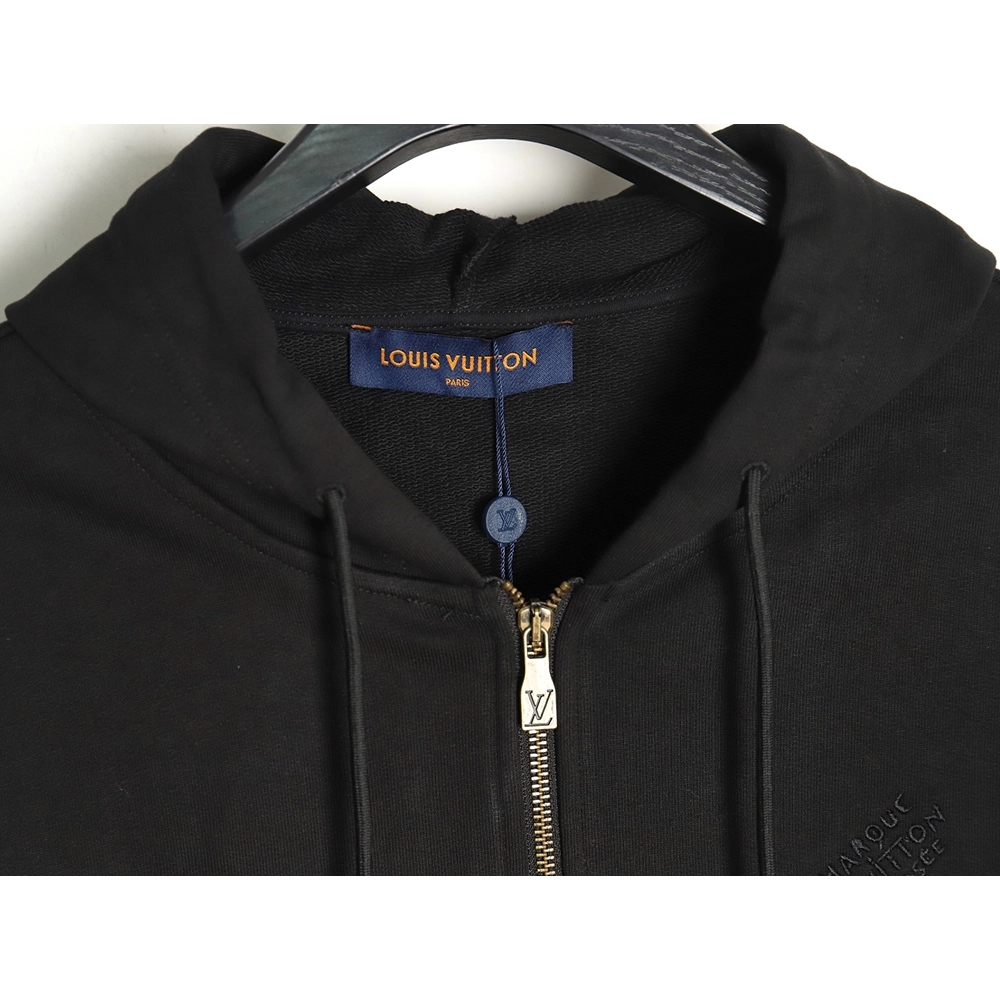 Louis Vuitton drawstring beaded hooded zipup sweatshirt,Cheap Replica Reps Louis Vuitton