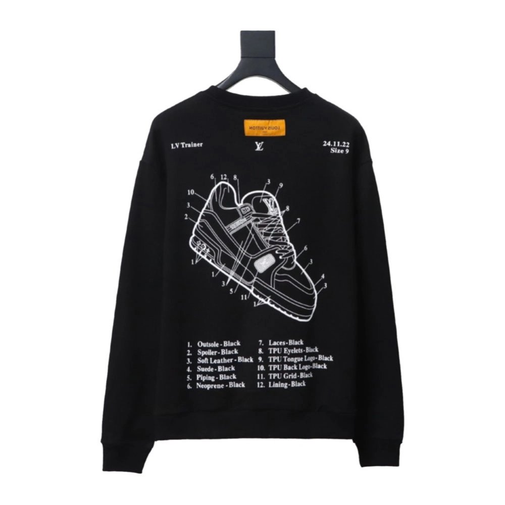 Louis Vuitton lettering shoe print crewneck sweatshirt,Cheap Replica Reps Louis Vuitton
