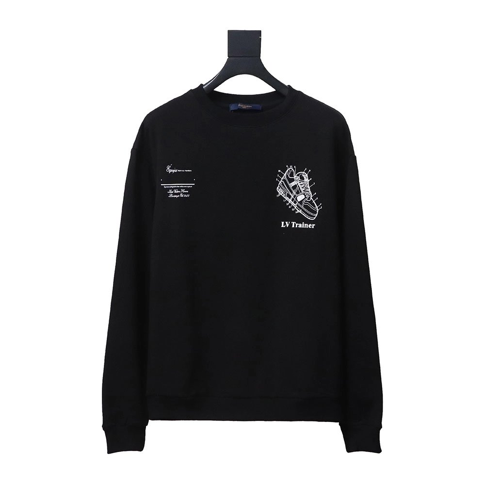 Louis Vuitton lettering shoe print crewneck sweatshirt,Cheap Replica Reps Louis Vuitton