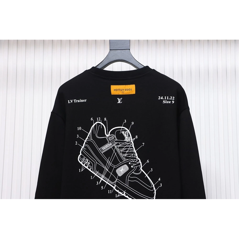 Louis Vuitton lettering shoe print crewneck sweatshirt,Cheap Replica Reps Louis Vuitton