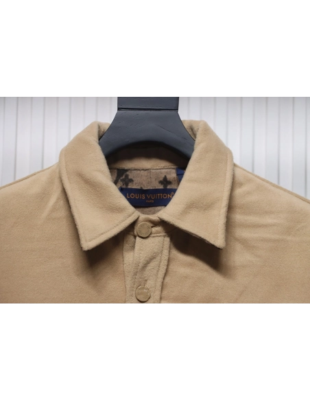 Louis Vuitton Doublefaced cashmere khaki jacket,Cheap Replica Reps Louis Vuitton