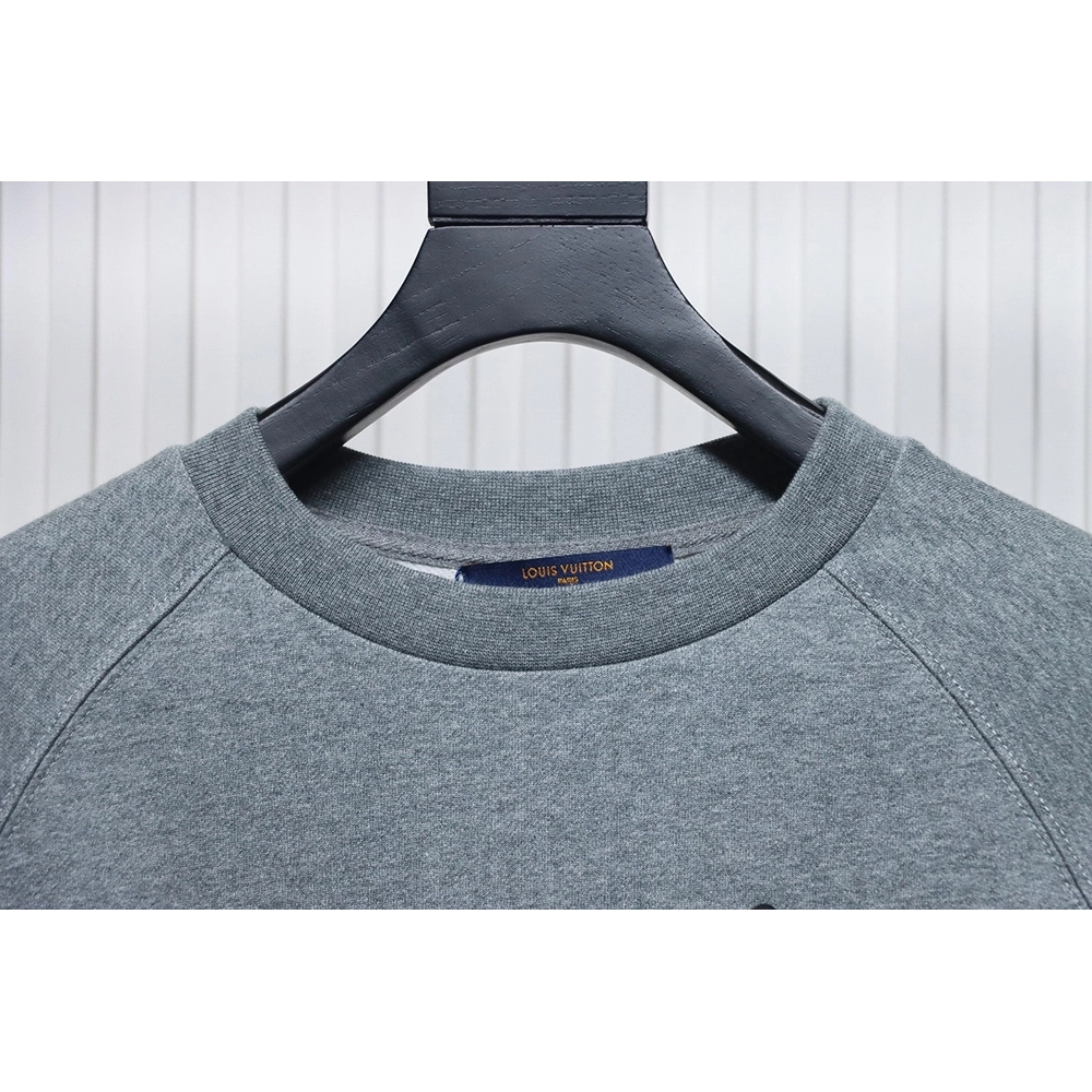 Louis Vuitton Nigo Grey Raglan Sleeve Crewneck Sweatshirt,Cheap Replica Reps Louis Vuitton