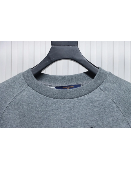 Louis Vuitton Nigo Grey Raglan Sleeve Crewneck Sweatshirt,Cheap Replica Reps Louis Vuitton