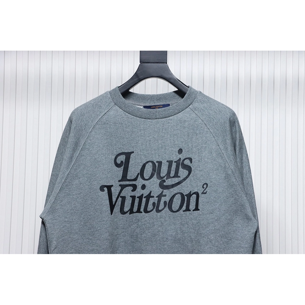 Louis Vuitton Nigo Grey Raglan Sleeve Crewneck Sweatshirt,Cheap Replica Reps Louis Vuitton