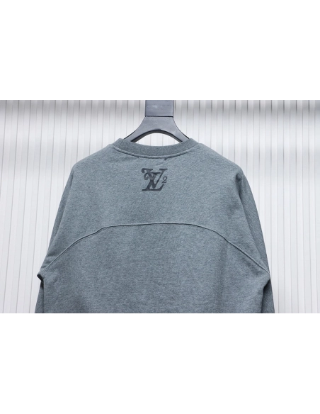 Louis Vuitton Nigo Grey Raglan Sleeve Crewneck Sweatshirt,Cheap Replica Reps Louis Vuitton