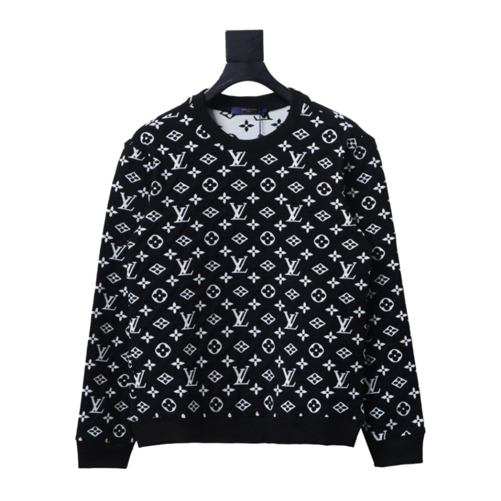 Louis Vuitton all over LOGO jacquard crew neck sweatshirt,Cheap Replica Reps Louis Vuitton