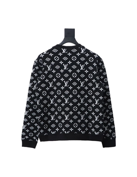 Louis Vuitton all over LOGO jacquard crew neck sweatshirt,Cheap Replica Reps Louis Vuitton