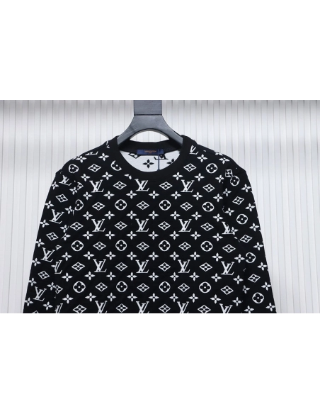 Louis Vuitton all over LOGO jacquard crew neck sweatshirt,Cheap Replica Reps Louis Vuitton