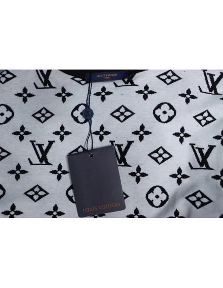Louis Vuitton all over LOGO jacquard crew neck sweatshirt,Cheap Replica Reps Louis Vuitton