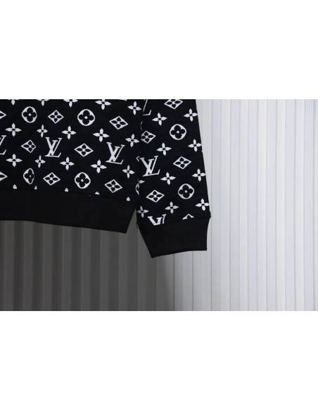 Louis Vuitton all over LOGO jacquard crew neck sweatshirt,Cheap Replica Reps Louis Vuitton