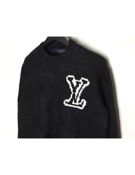 Louis Vuitton Logo Knit Crewneck Sweater TSK1,Cheap Replica Reps Louis Vuitton