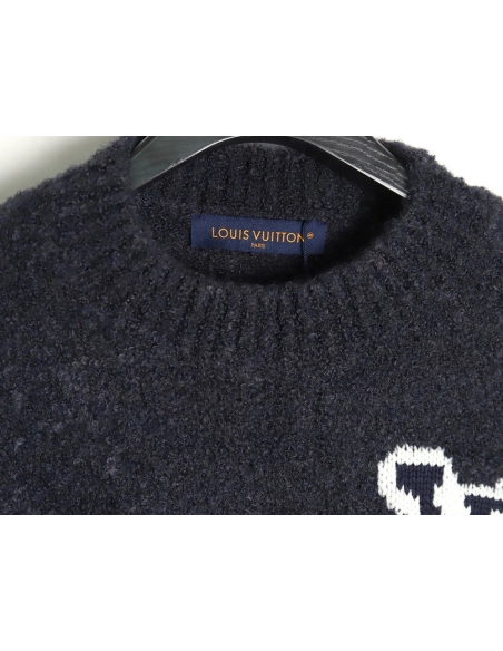 Louis Vuitton Logo Knit Crewneck Sweater,Cheap Replica Reps Louis Vuitton