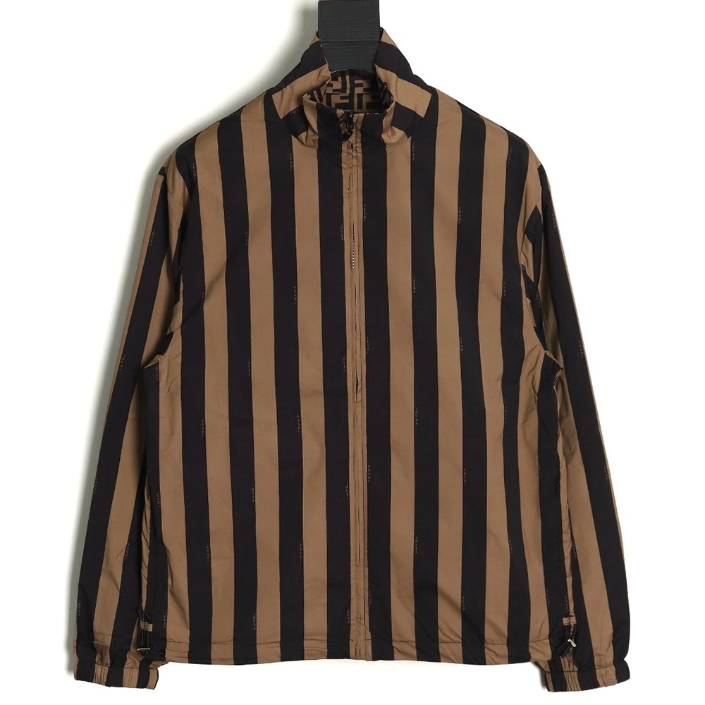 Fendi allover print reversible standup collar jacket TSK1 SXL,Cheap Replica Reps Fendi