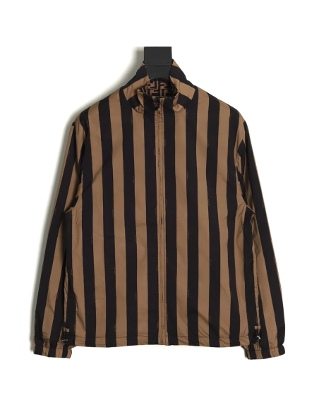 Fendi allover print reversible standup collar jacket TSK1 SXL,Cheap Replica Reps Fendi