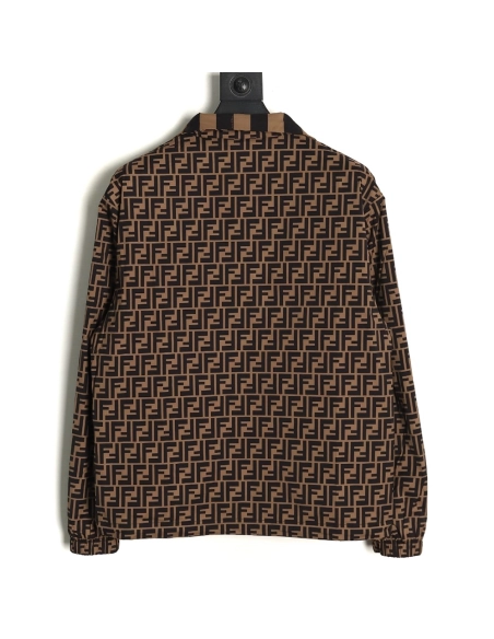 Fendi allover print reversible standup collar jacket TSK1 SXL,Cheap Replica Reps Fendi