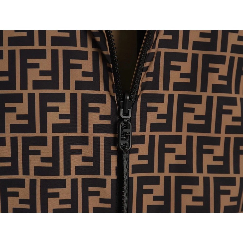 Fendi allover print reversible standup collar jacket TSK1 SXL,Cheap Replica Reps Fendi