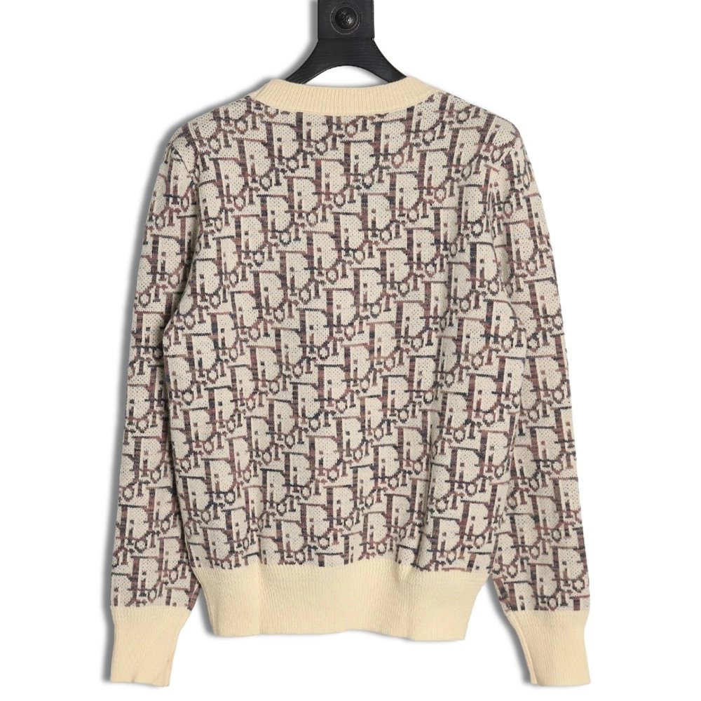 Dior monogram jacquard crew neck sweater,Cheap Replica Reps Dior