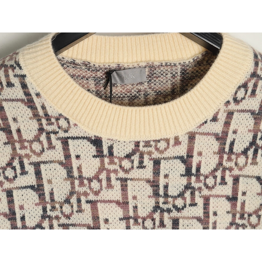 Dior monogram jacquard crew neck sweater,Cheap Replica Reps Dior
