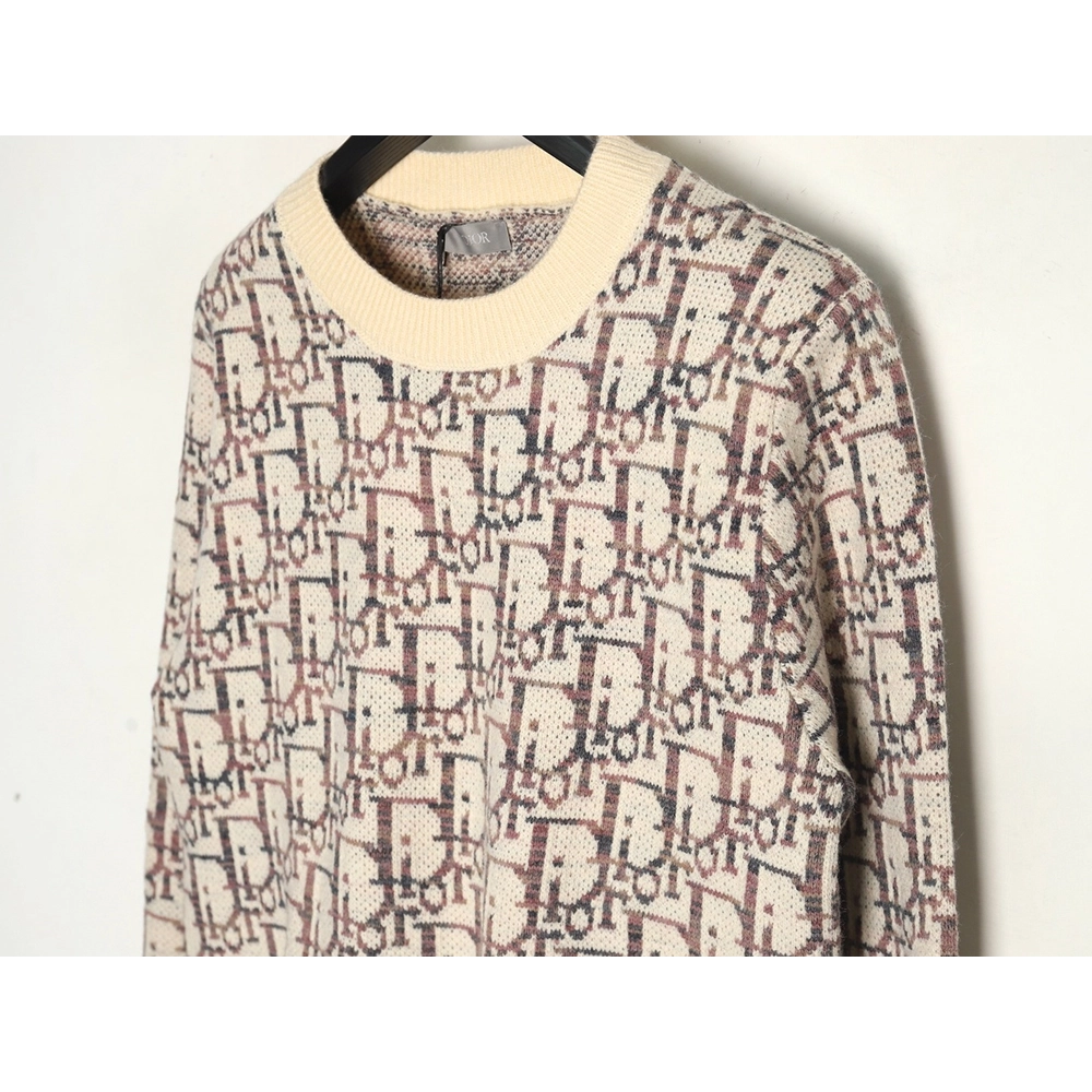 Dior monogram jacquard crew neck sweater,Cheap Replica Reps Dior