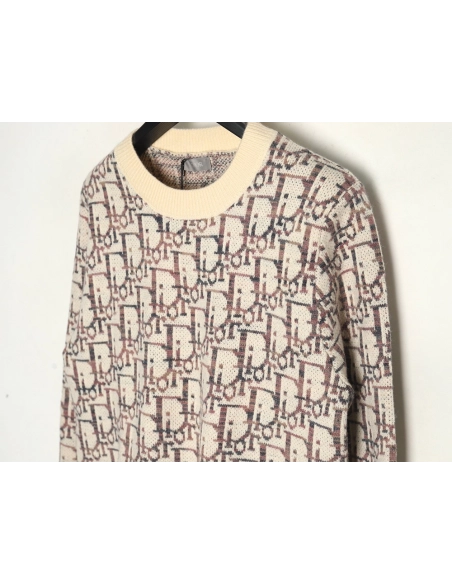 Dior monogram jacquard crew neck sweater,Cheap Replica Reps Dior